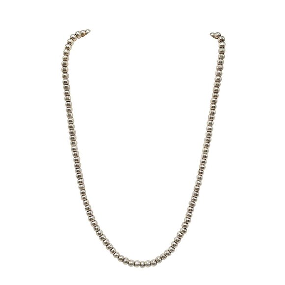 Vintage Silver Tone Bead Beaded Necklace With Toggle Clasp 20 in - Picture 1 of 7